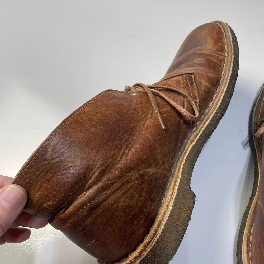 CLARKS Original Desert Boot Chukka men Brown Leather Distressed 9.